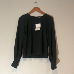 NWT Cuyana Dark Emerald Silk Blouse